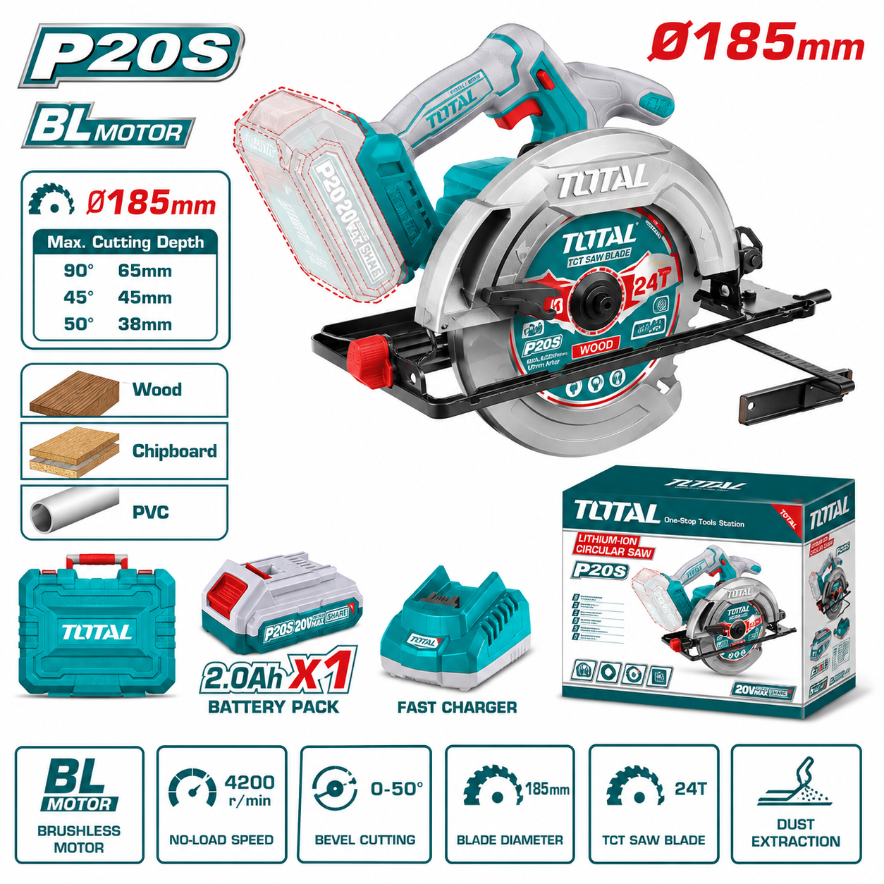 LITHIUM CIRCULAR SAW INCLUDED B&C ECL-CS2CB (TSLI18511)