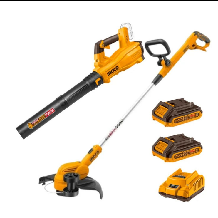 INGCO CORDLESS 2 IN 1 COMBO GRASS TRIMMER-BLOWER 20V