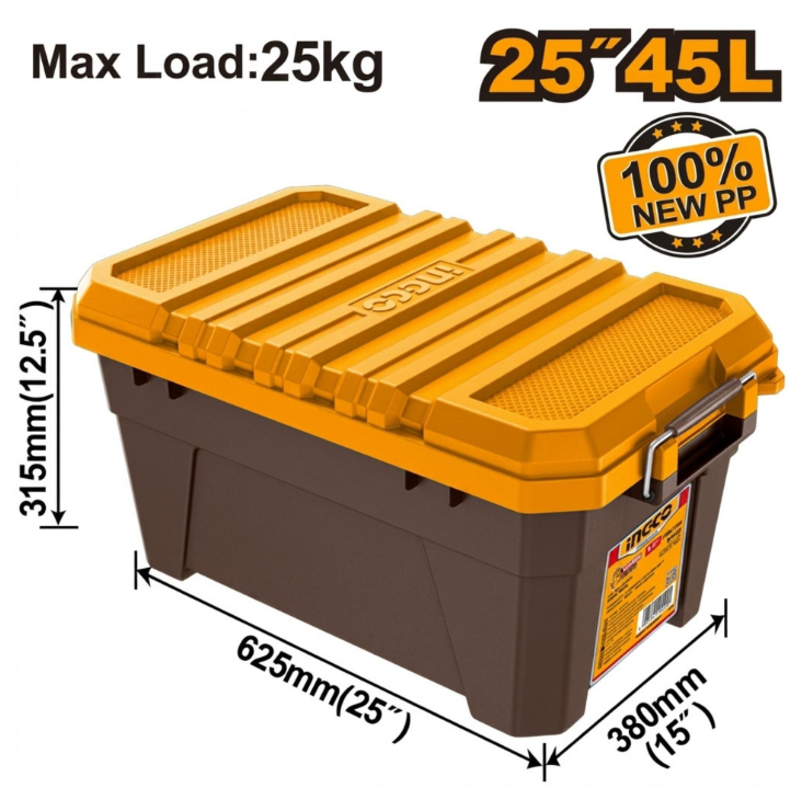 INGCO 25" PLASTIC TOOL BOX