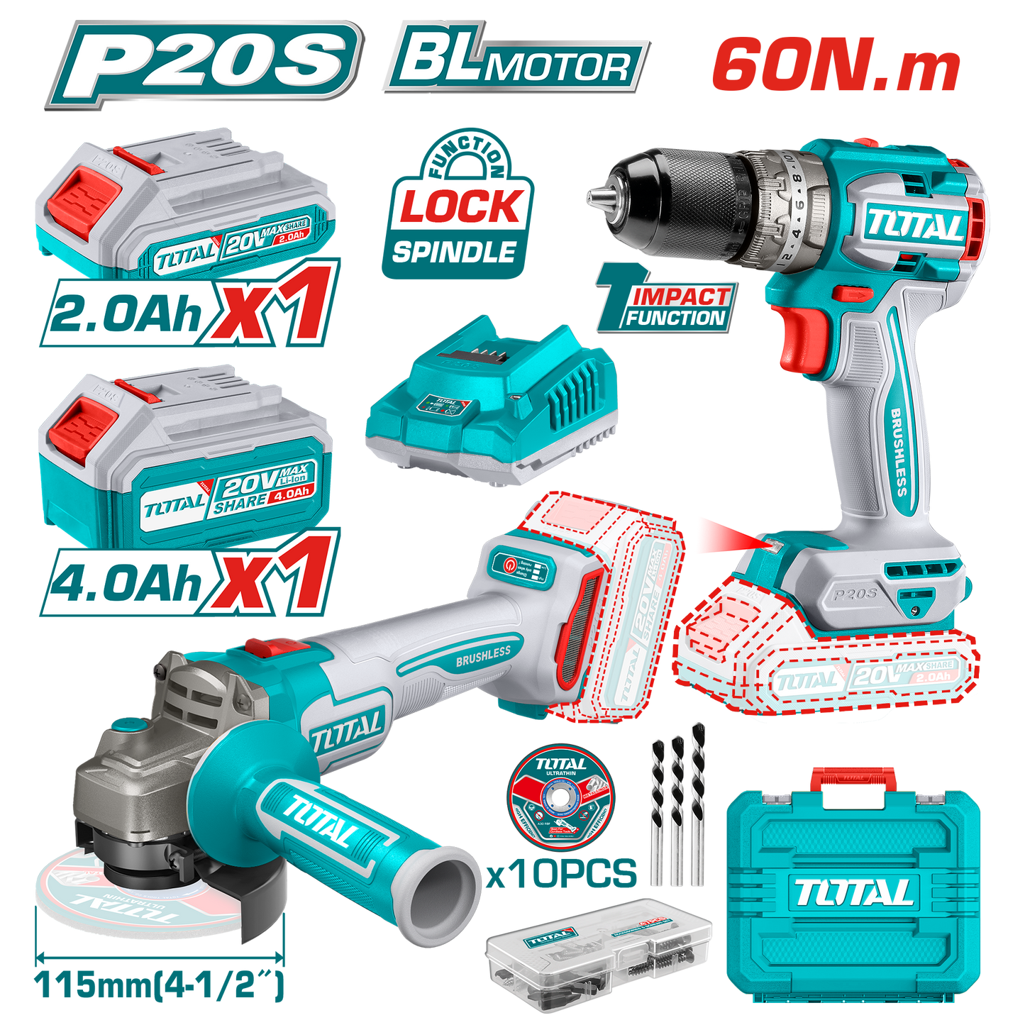 CORDLESS COMBO KIT ECL-KIT4N (TCKLI20273)