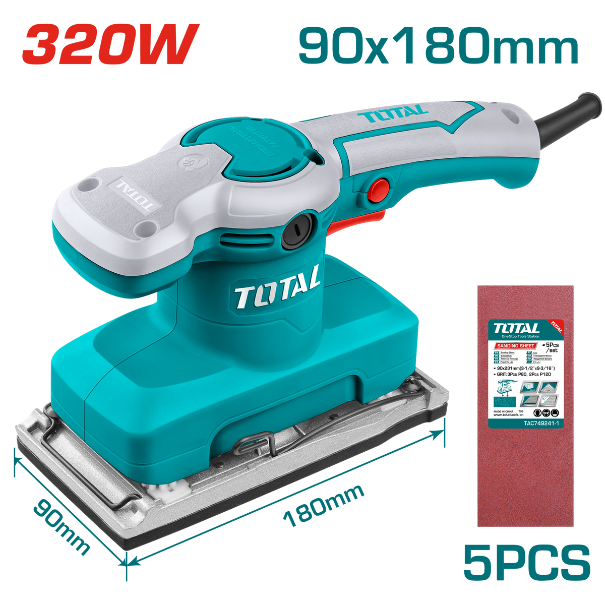 TOTAL FINISHING SANDER 320W ECD-FS1 (TF1301826)