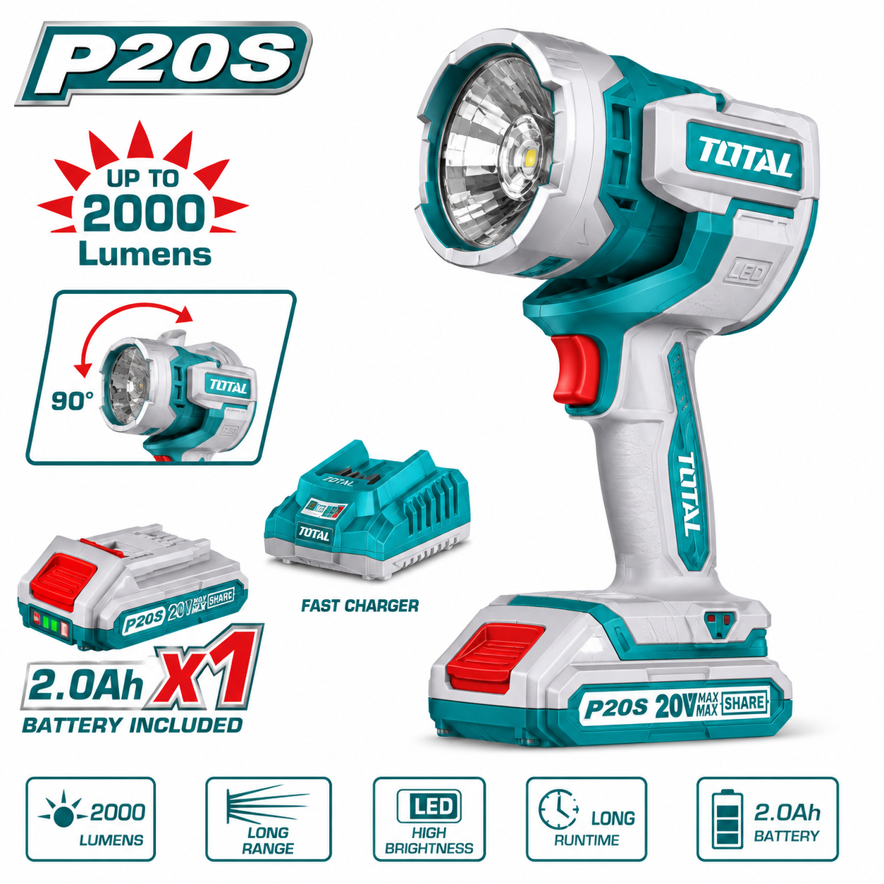 CORDLESS WORK LAMP 22.5W ECL-WL2B (TWLI20881)