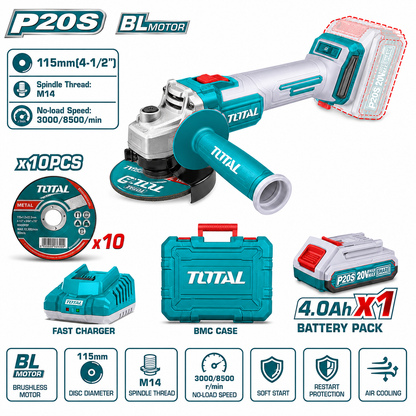 ANGLE GINDER 20V INCL B&C ECL-AG3BL TOTAL (TAGLI2211532)