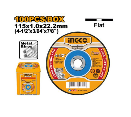 INGCO DISC CUT METAL ABRASIVE 115 SET 100PC