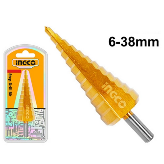 INGCO DRILL BIT STEP 4341 SHANK RND 0.6-38MM