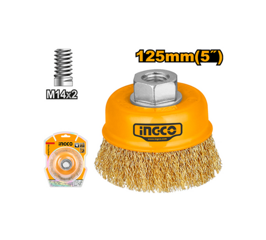 INGCO BRUSH WIRE CUP+NT 125 M14X2.0P