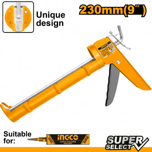 INGCO CAULKING GUN HALF BARREL 232MM