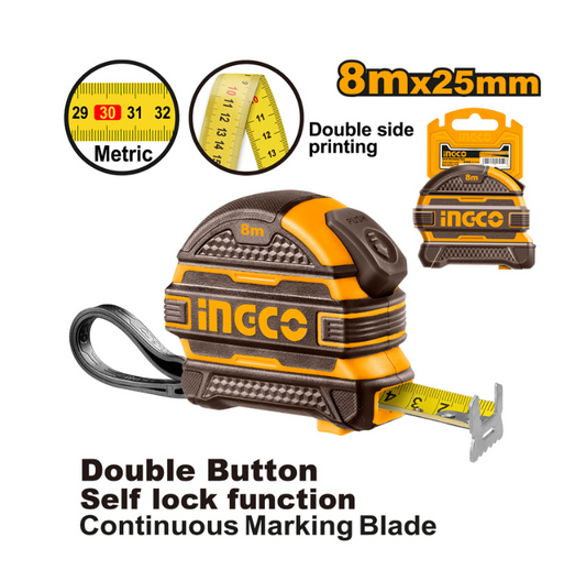 INGCO TAPE MEASURE R/CASE 8M X 25M