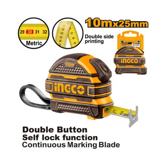 INGCO TAPE MEASURE R/CASE 10M X 25MM