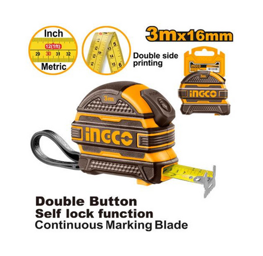 INGCO TAPE MEASURE R/CASE 3M X 16MM