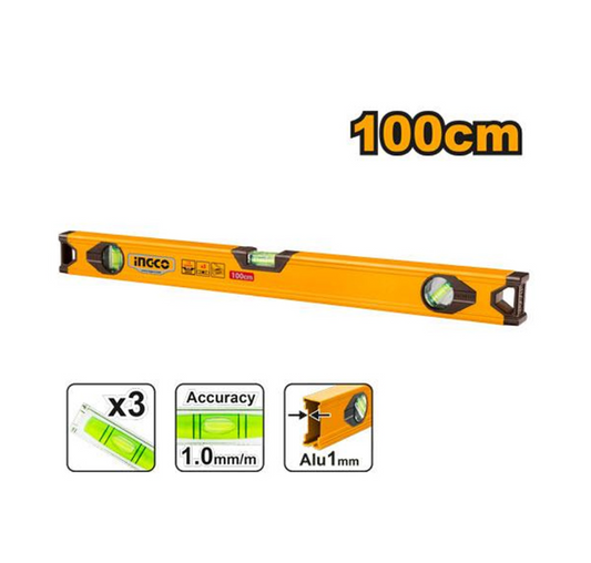 INGCO LEVEL ALUMINIUM 100CM 3 VIAL