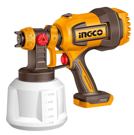 INGCO 20V PS+ C/L SPRAY GUN INCL ASS NO B/C
