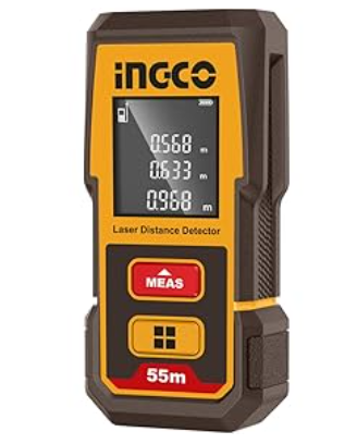 INGCO LASER DISTANCE DETECTOR 55M 2 X AAA BATT INCL