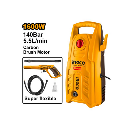 INGCO HIGH PRESSURE WASHER 140BAR 1600W
