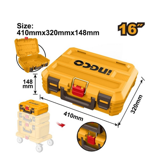 INGCO STACKABLE T/BOX 410X320X148MM 15KG P/CLIP EMPTY