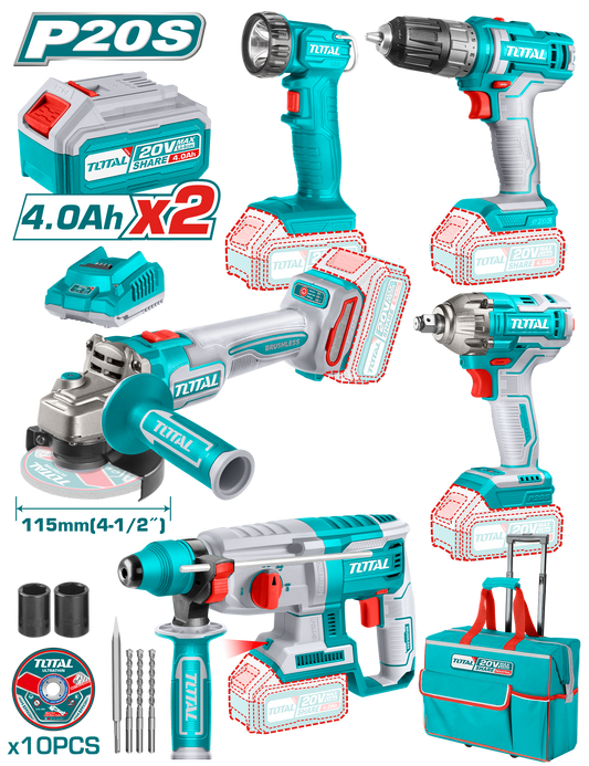 5 Pcs Cordless Industrial Combo Kit ELC-KIT5T (TCKLI20592)
