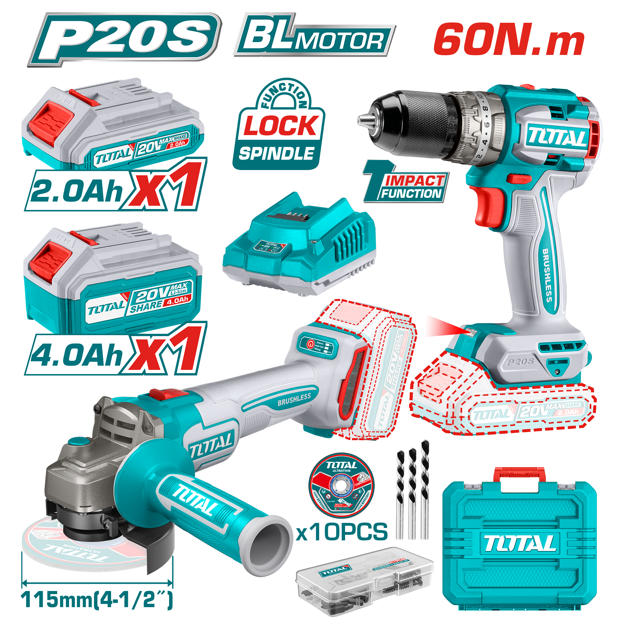 CORDLESS COMBO KIT ECL-KIT4N (TCKLI20273)