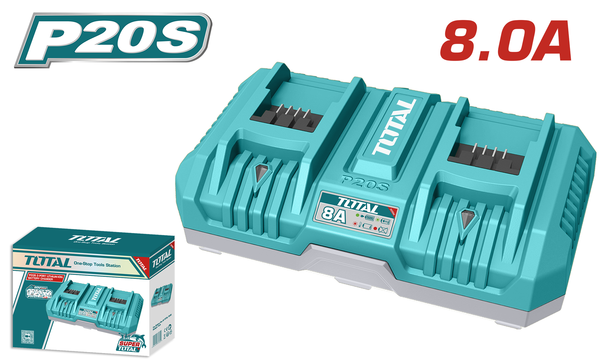 P20S 2-PORT LITHIUM-LON BATTERY CHARGER ECL-CH4DD (TFCLI2082)