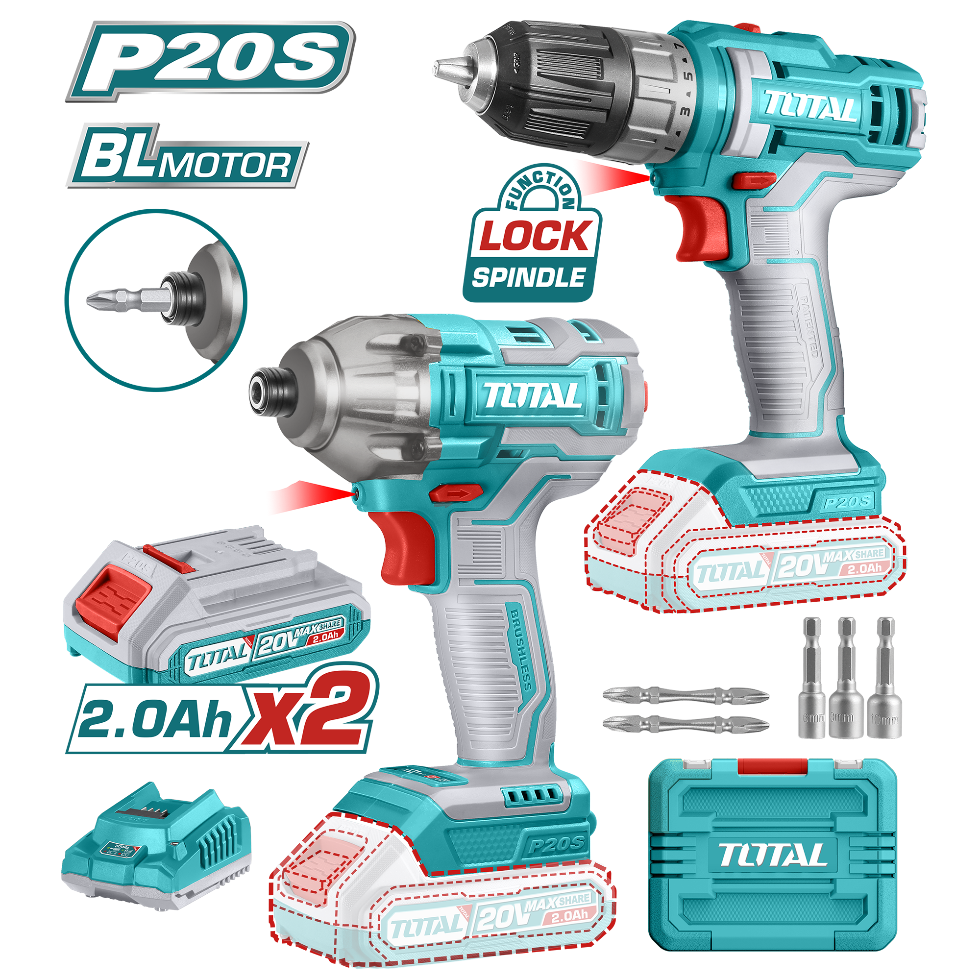 CORDLESS 2PCE SET ECL-KIT1B (TCKLI20277)