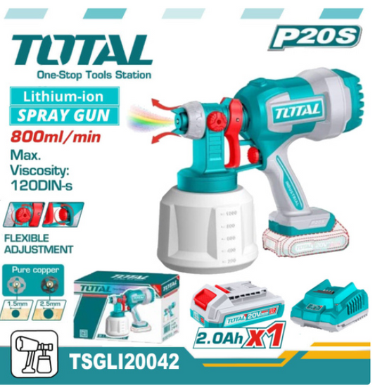 SPRAY GUN 20V +ASS + B/C ECL-SG4B TOTAL (TSGLI20042)